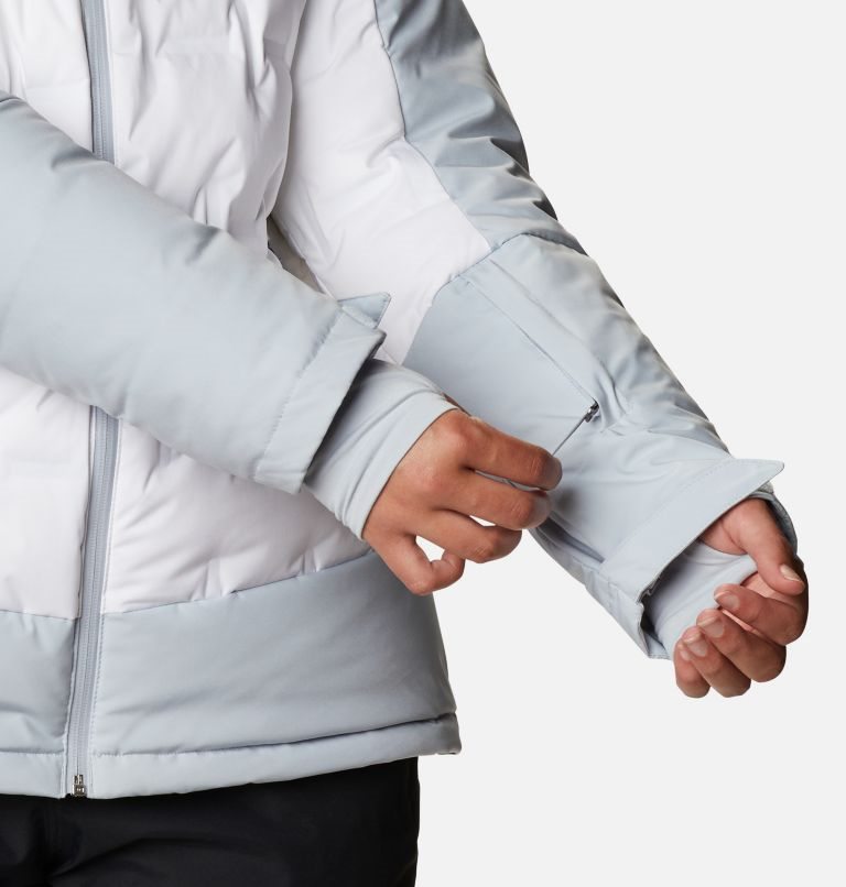 Women's Columbia Wild Card Down Jackets Grey / White | Plus Size CA-QL041